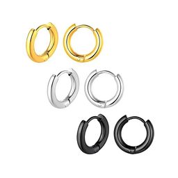 KARISHMA KREATIONS Set of 3 Gold-Toned Contemporary Hoop Earrings-44