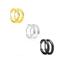 KARISHMA KREATIONS Men Set of 3 Stainless Steel Hoop Earrings-37