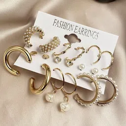 Celestique Set Of 9 Contemporary Hoop Earrings-53