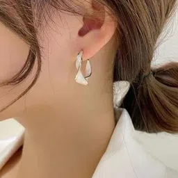 Celestique Twisted Shaped Hoop Earrings-35