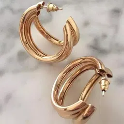 Celestique Gold-Plated Contemporary Hoop Earrings-image-18