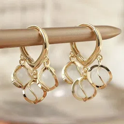 Celestique Gold Plated Contemporary Hoop Earrings-image-55