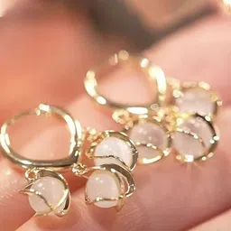 Celestique Gold-Plated Contemporary Hoop Earrings-image-54
