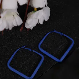 YouBella Blue Geometric Hoop Earrings-42