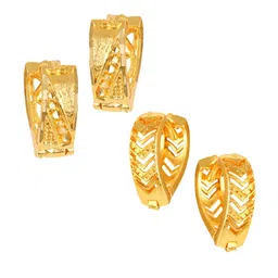 Vighnaharta Set Of 2 Gold-Plated Contemporary Hoop Earrings-image-49