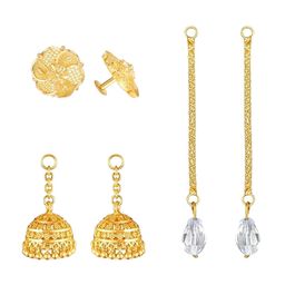 Vighnaharta Gold-Plated Contemporary Removable Stud Chain Jhumkas-50