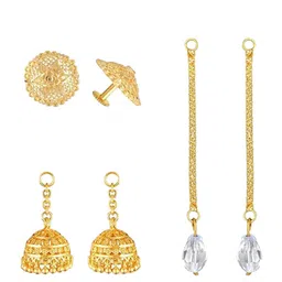 Vighnaharta Set Of 3 Gold-Plated Drop Earrings-image-125