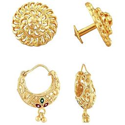 Vighnaharta Set Of 2 Gold-Plated Contemporary Studs-18