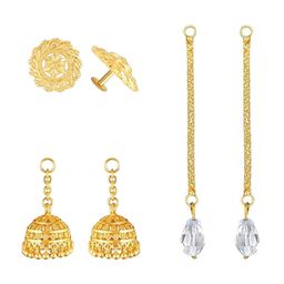 Vighnaharta Set Of 2 Gold Plated Contemporary Drop Earrings-46