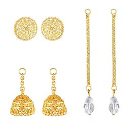 Vighnaharta Set Of 3 Artificial Stones Studded Gold-Plated Contemporary Drop Earrings-13