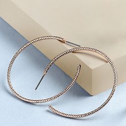 AMI Women Rose Gold-Toned Contemporary Handcrafted Hoop Earrings-13