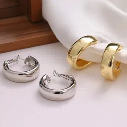 Jewels Galaxy Contemporary Hoop Earrings-image-87