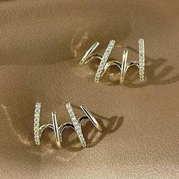 PolluxCraft Zircon Gold Plated Contemporary Shaped Korean Studs-image-96