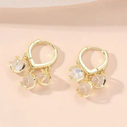 PolluxCraft Korean Opals Beaded Contemporary Shaped Hoop Earrings-image-69