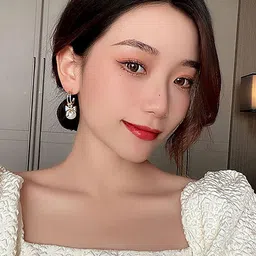 PolluxCraft Gold-Plated Pearls studded Contemporary Korean Drop Earrings-16