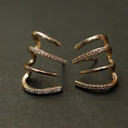 PolluxCraft Zircon Gold Plated Contemporary Shaped Korean Studs-image-81