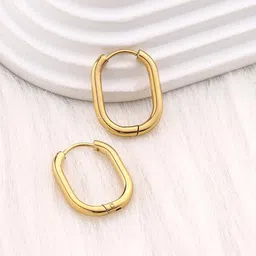 Yellow Chimes Gold-Plated Stainless Steel Hoop Earrings-image-62