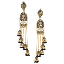 Jazz and Sizzle Gold-Plated Drop Jhumka Earring-image-74