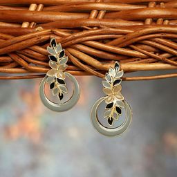 Zaveri Pearls Gold Plated Contemporary Stone Studded Drop Earrings-24