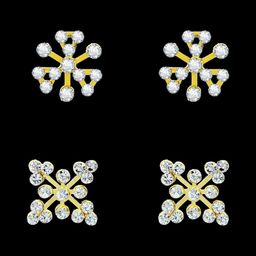 Comet Busters Set Of 2 Floral Non Piercing Ear Stickers-59