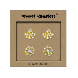 Comet Busters Set Of 2 Floral Non Piercing Ear Stickers-58