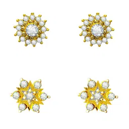 Comet Busters Pack of 2 Non Piercing Self Adhesive Stick Ons Stud Earrings-9