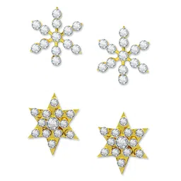 Comet Busters Pack of 2 Non Piercing Self Adhesive Stick Ons Stud Earrings-8