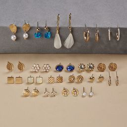 Zaveri Pearls Set Of 20 Gold Plated Studs Earrings-0