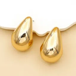 FIMBUL Gold-Plated Teardrop Shaped Studs Earrings-19