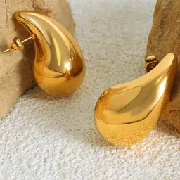 Krelin Gold-Plated Teardrop Shaped Stud Earrings-51