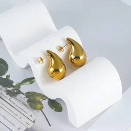 Krelin Gold Plated Stainless Steel Drop Earrings-image-79