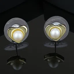 Estele Gold-Plated Heart Shaped Studs Earrings-10