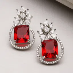 Kennice Rhodium-Plated Paisley Shaped Studs Earrings-50