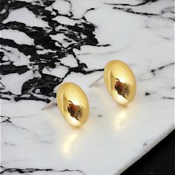 LUCKY JEWELLERY Set of 3 Gold Plated Studs & Half Hoop Earrings-13
