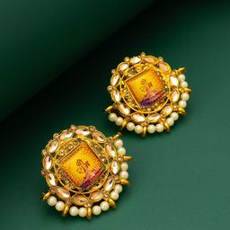 aadita Gold-Plated Geometric Stud Earrings-28