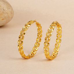 Voylla Gold-Plated Geometric Hoop Earrings-image-35