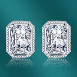 Designs & You Silver-Plated Geometric Studs Earrings-6