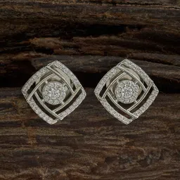 Kushal's Fashion Jewellery Rhodium-Plated Copper Cubic Zirconia Classic Studs Earrings-12