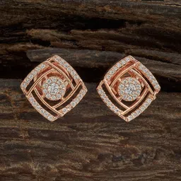 Kushal's Fashion Jewellery Rose Gold-Plated Copper Cubic Zirconia Classic Studs Earrings-34