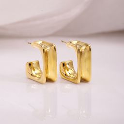 Rubans Voguish 18KT Gold Plated Stainless Tarnish Free Waterproof Demi-Fine Hoop Earrings-image-69