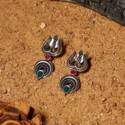 VENI Silver-Plated Oxidised Classic Drop Earrings-17