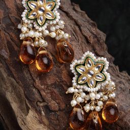 DUGRISTYLE Orange & Green Classic Drop Earrings-image-70