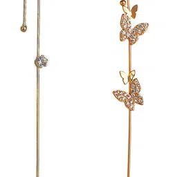 Vembley Set Of 2 Gold-Toned Spiked Ear Cuff Earrings-49