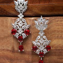 Kennice Rhodium-Plated Spiked Drop Earrings-15
