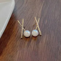 FIMBUL Gold-Plated Pearl Beaded Earrings-17