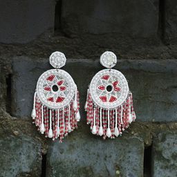 Adwitiya Collection Oxidised Circular Drop Earrings-42