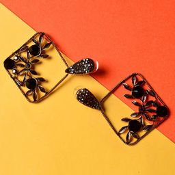 GRLIE Gold-Plated Contemporary Drop Earrings-image-12