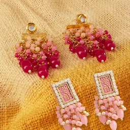 Zaveri Pearls Set of 2 Contemporary Gold-Plated Chandbalis Earrings-39