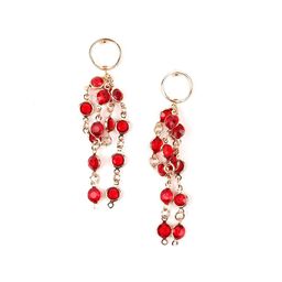 ODETTE Artificial Stones Gold Plated Drop Earrings-picture-39