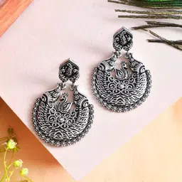 Voylla Silver-Plated Contemporary Shaped Chandbalis-48
